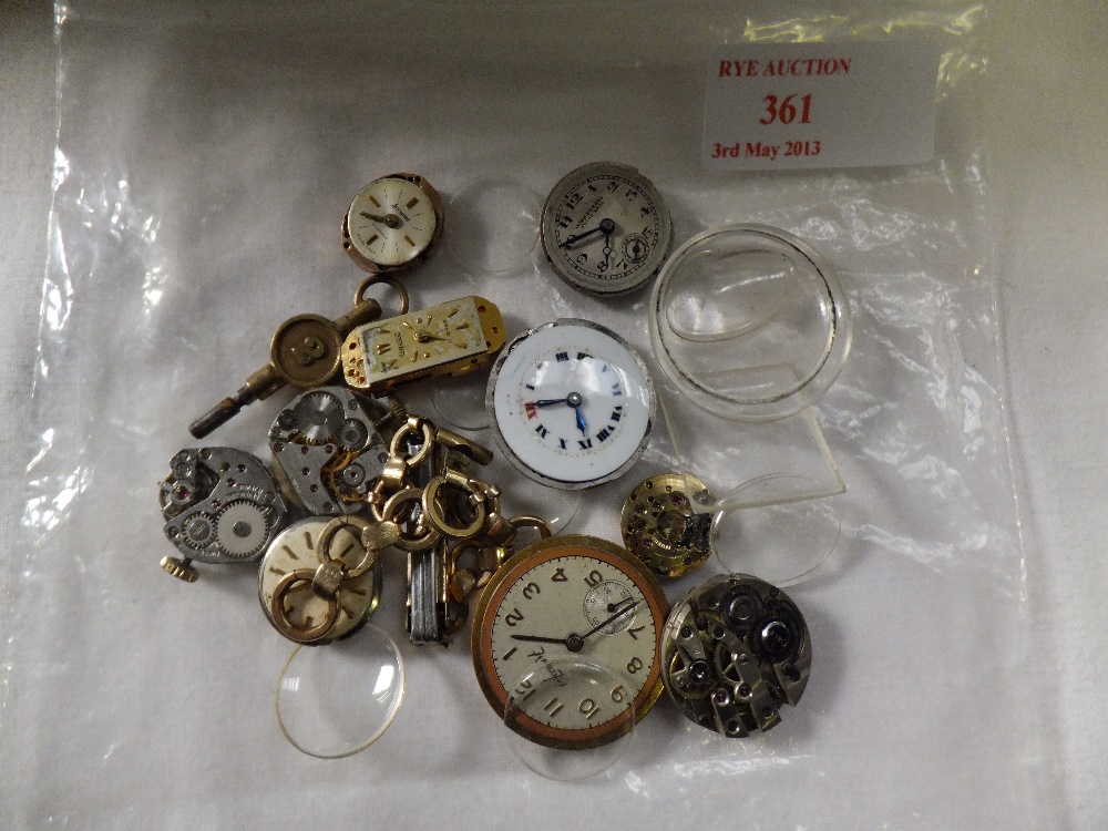 A selection of watch parts