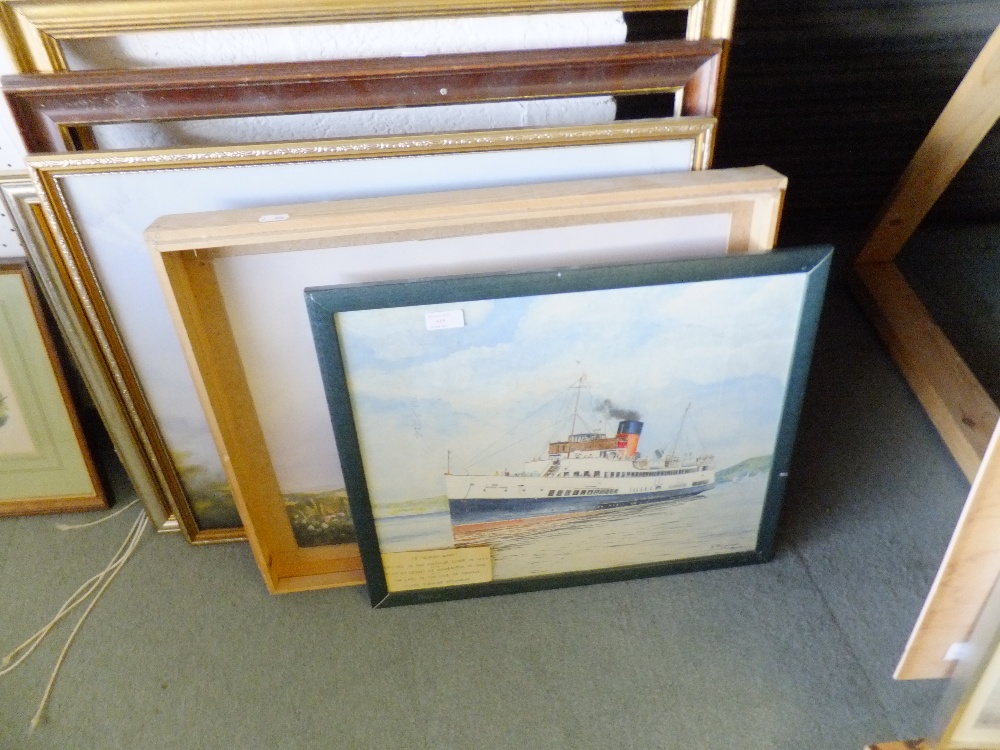 A collection of frames and various maritime prints