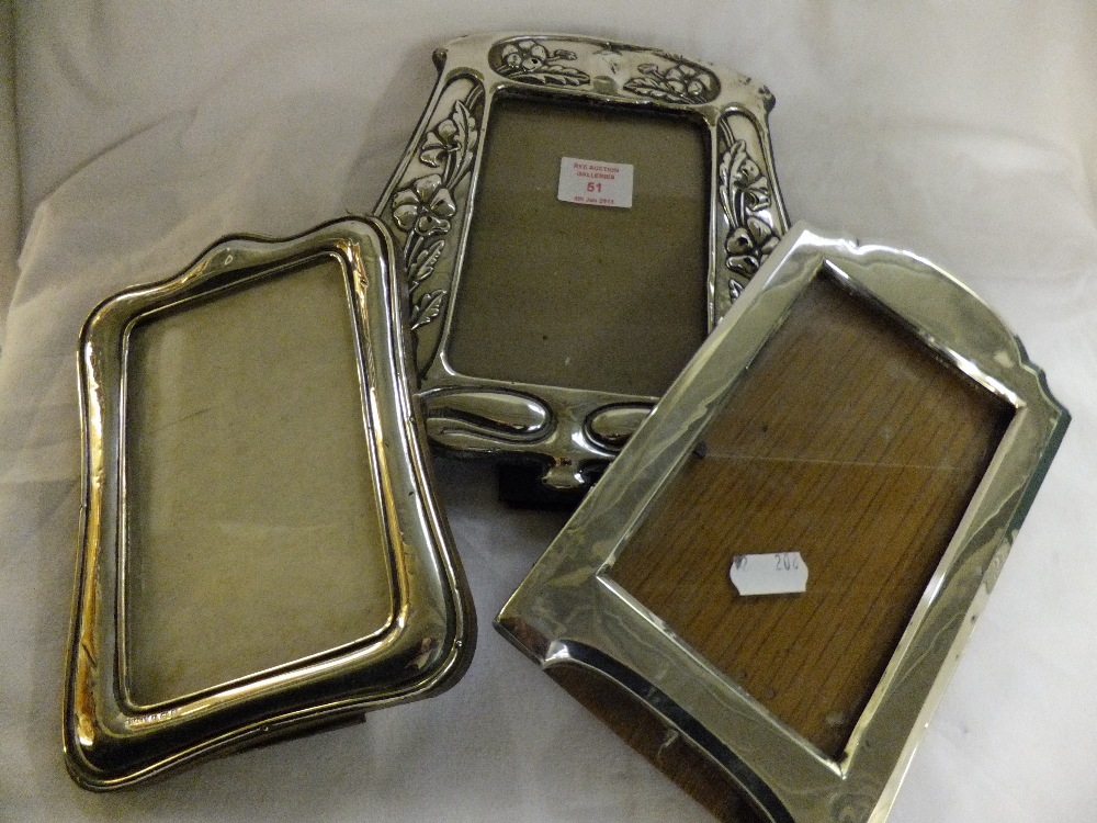 Three Birmingham silver picture frames for restoration