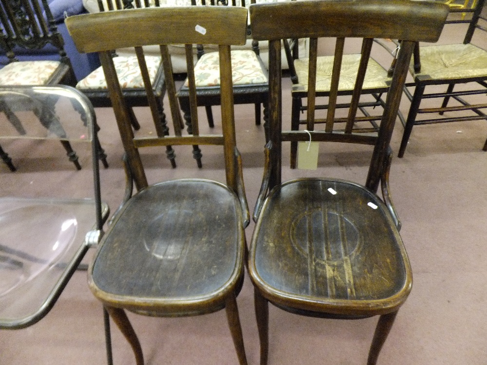 A pair of vintage bentwood chairs