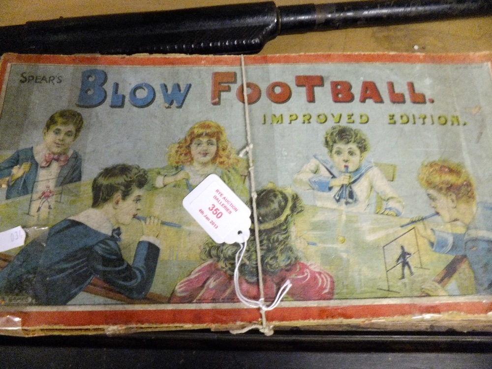 A vintage boxed 'Blow Football' game by Spears