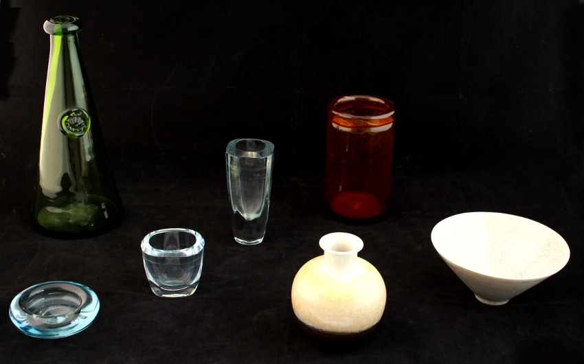 Property of a lady - five art glass items including two by Erik Hoglund (Swedish, 1932-1998) and two