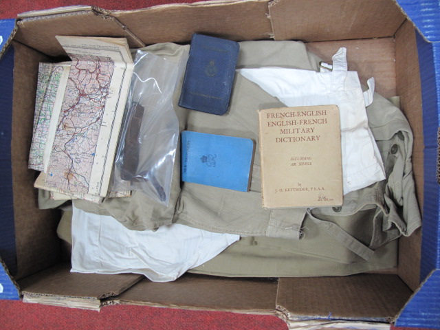 A Quantity of WWII Military Related Items, including a shirt, shorts and trousers as part of a
