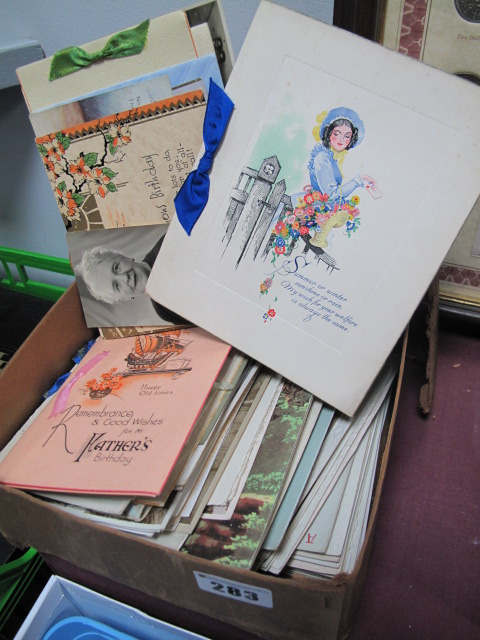 A Selection of Loose Postcards and Greetings Cards which, regularly, are early/mid XX Century.