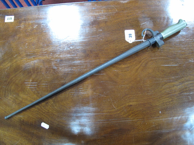 French Lebel 1886 Pattern Bayonet, all metal grip with hooked quillon, cruciform blade 52cms long,