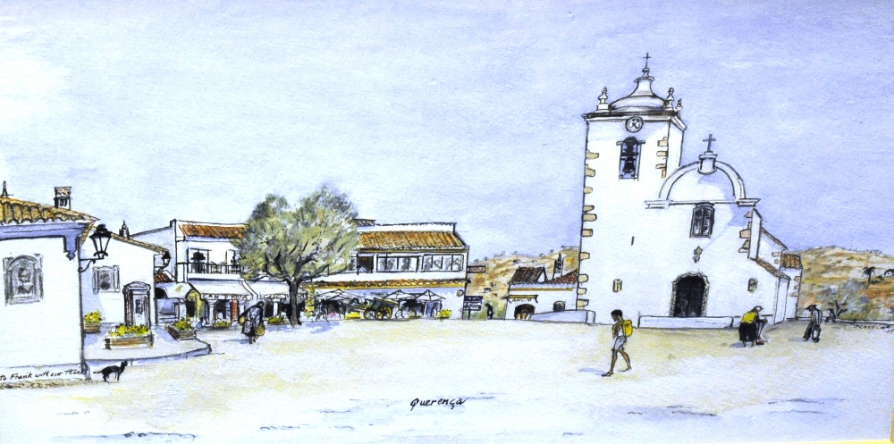 Querenca `Mediterranean Scene` Watercolour, signed, 24 x 44cm