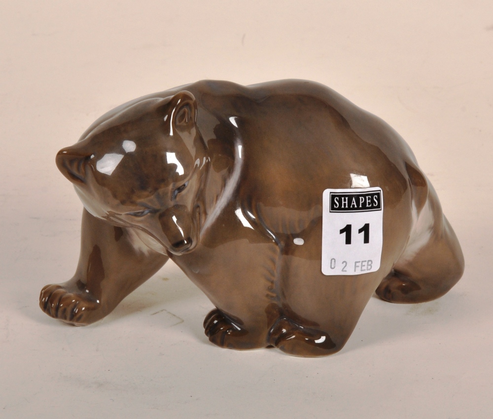 Royal Copenhagen figure of a walker bear, model no.2841, designed by Knud Kyhn, 10 x 15cm