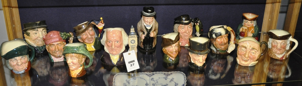 A large collection of fourteen Royal Doulton character jugs to include Winston Churchill, The