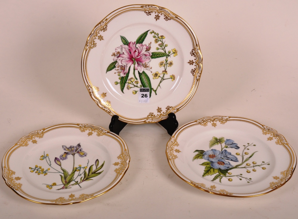 Three Spode Stafford Flowers cabinet plates to include No 1, 3 and 5 (3)