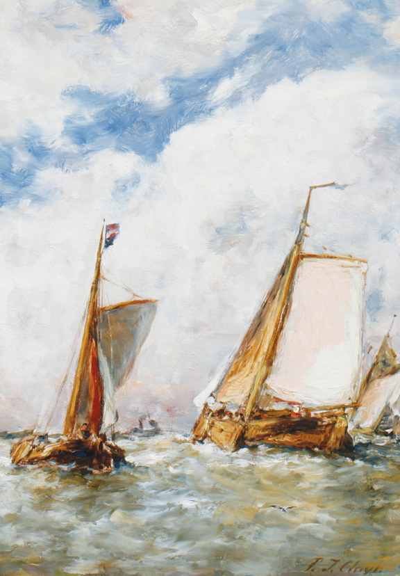P. J. Clays Sailing boats 32 x 23 cm.