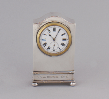 Edwardian silver cased carriage clock 11 cm. high