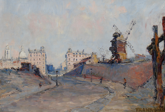 Frank Will The windmills of Montmartre Oil on canvas 38 x 56 cm.