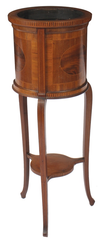 Edwardian period mahogany and cross banded fern stand, circa 1900