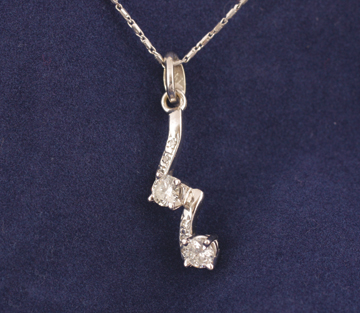 Two stone diamond pendant