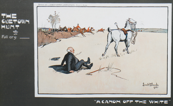Set of four Lionel Edwards prints The Cuetown Hunt, dated 1903 30 x 42 cm.