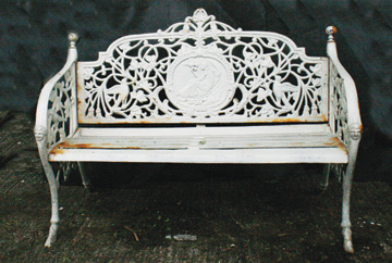 Pair of cast iron garden seats