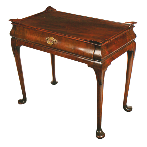Late nineteenth-century mahogany George II style silver table 84 cm. wide