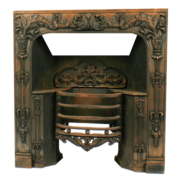 William IV period cast iron fire basket 91 cm. wide