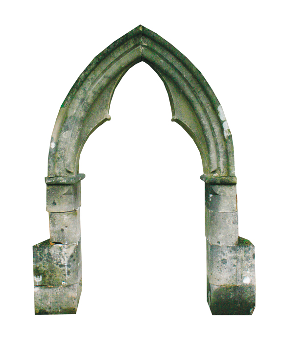Eighteenth-century Gothic cut stone arch way, Provenance: Dungannon Co. Tyrone 252 cm. high; 170 cm.