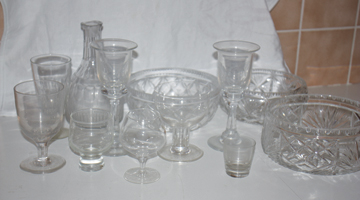 Assorted glasses and bowls