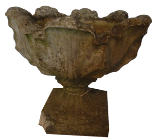 Pair early twentieth-century reconstituted stone foliate jardiniere Each 45 cm high