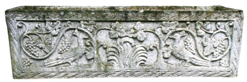 Pair of early twentieth-century reconstituted stone jardinieres, each of rectangular form  120 cm.