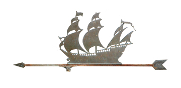 Nineteenth-century brass and metal weather vane 95 cm. wide