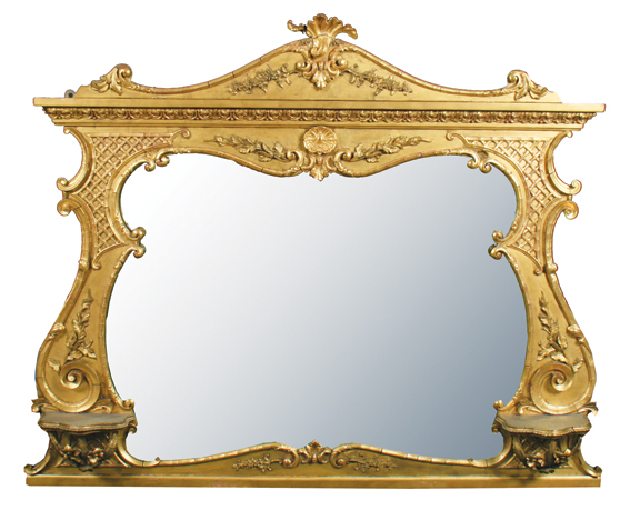 Nineteenth century gilt framed over-mantle, circa 1870 120 cm wide