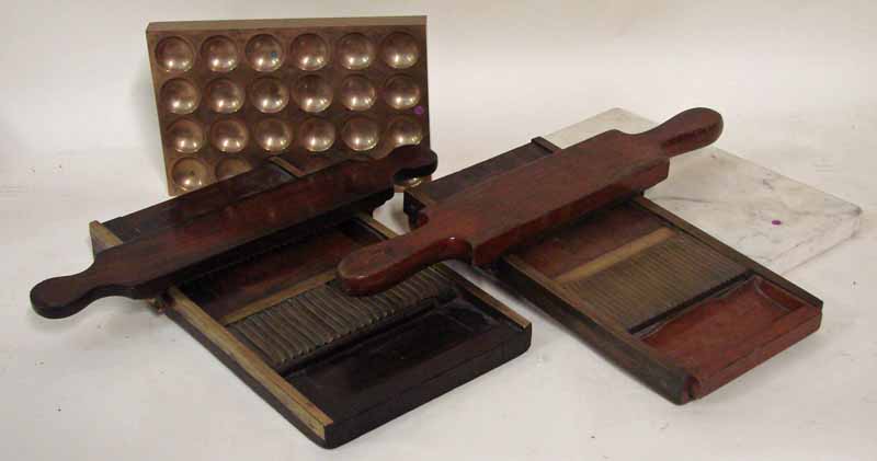 Two 19th century mahogany pill making machines, one by S Maw & Sons, London, England with