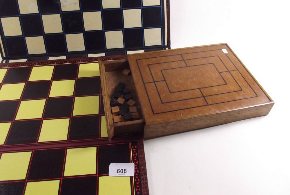 A game Nine Men Morris - boxed and two chess boards