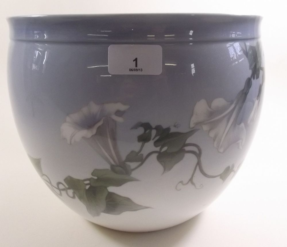 A large Copenhagen jardiniere painted `convolvulus` 27cm