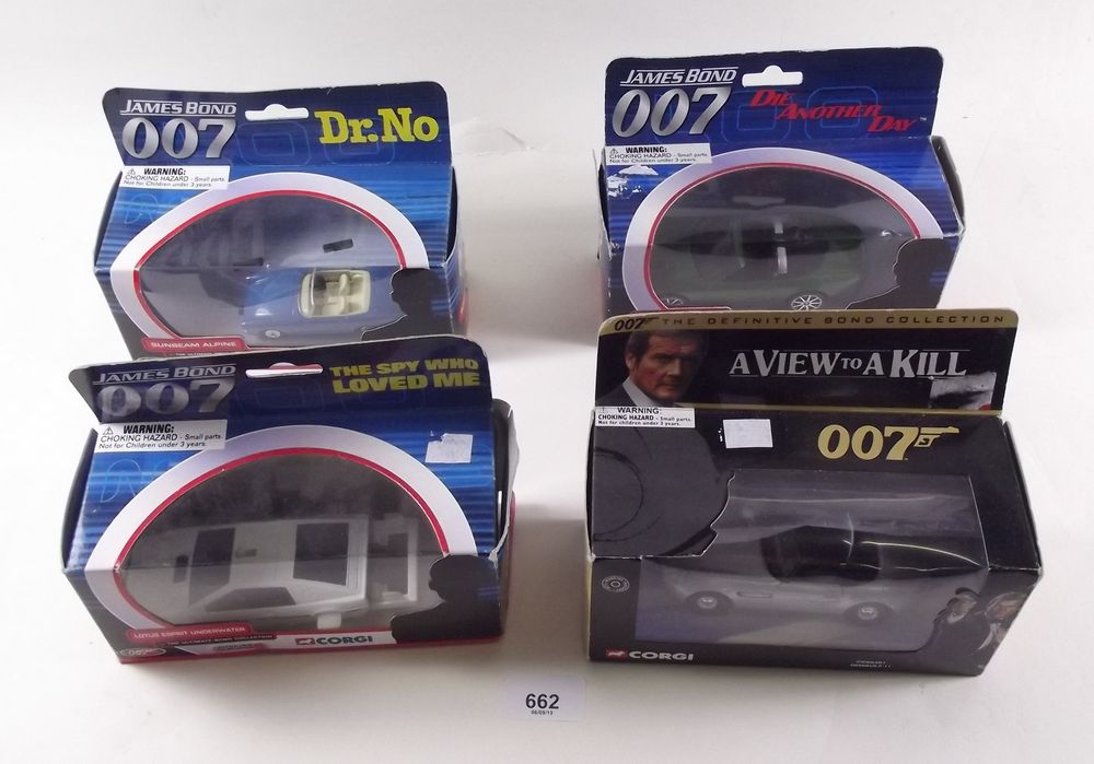 Four Corgi James Bond model cars - boxed