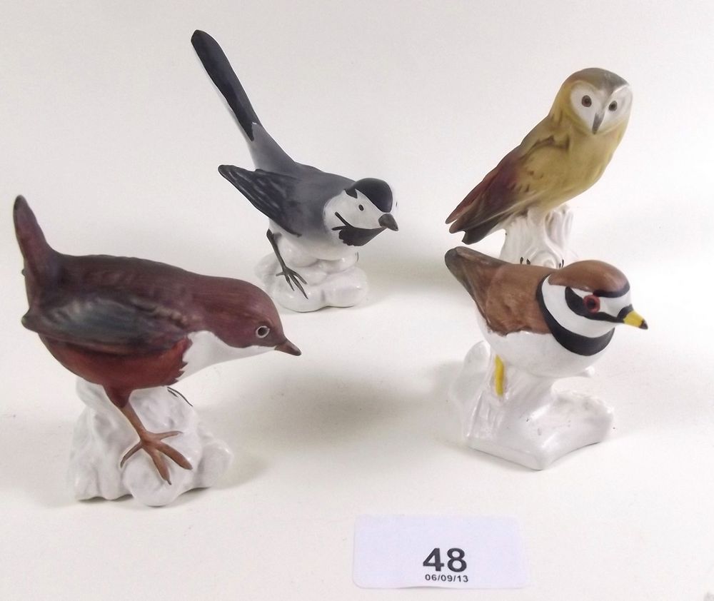 Four Goebels bird ornaments