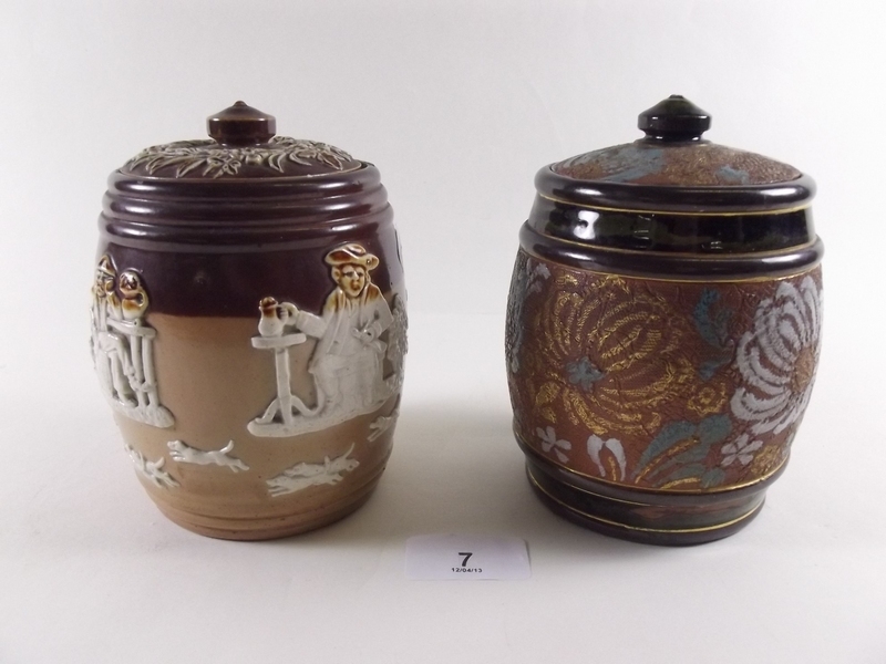 Two Doulton Stoneware tobacco jars