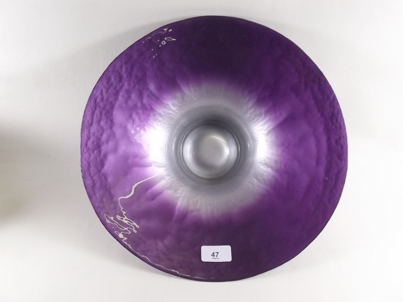 A large purple Portmeirion fruit bowl