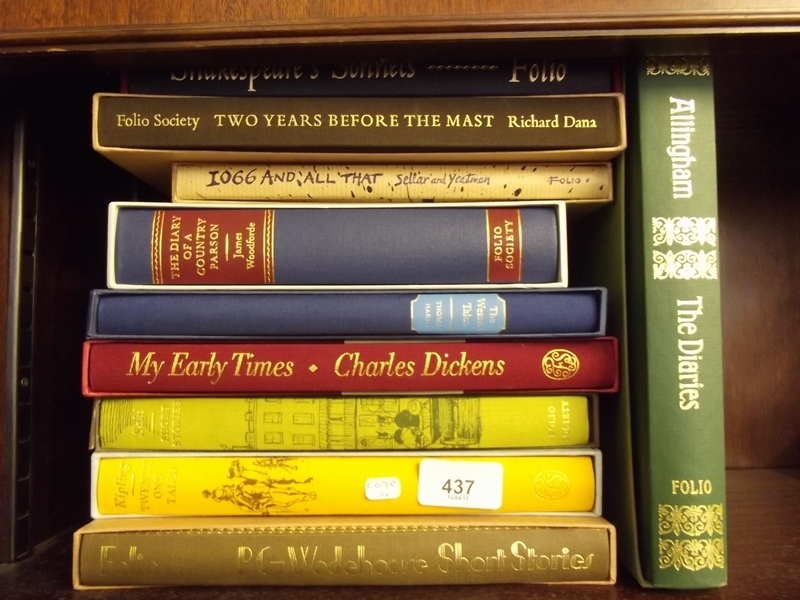 Ten Folio Society books, in fine condition, all in slip cases including Hardy, Saki, Kipling,