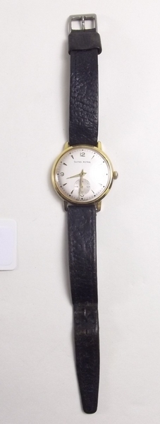 A Smiths Astral watch, gold plated case, white dial with subsidiary second hand - full working order