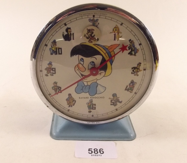 A Pinocchio alarm clock