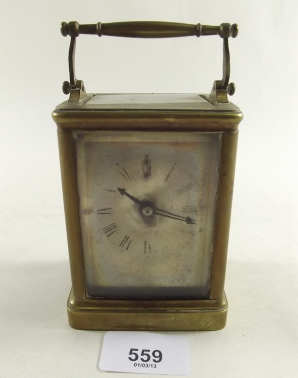 A 19th century brass carriage clock a/f