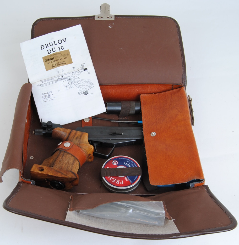 .177 Drulov DV-10, target air pistol, cased with accessories, no.4582