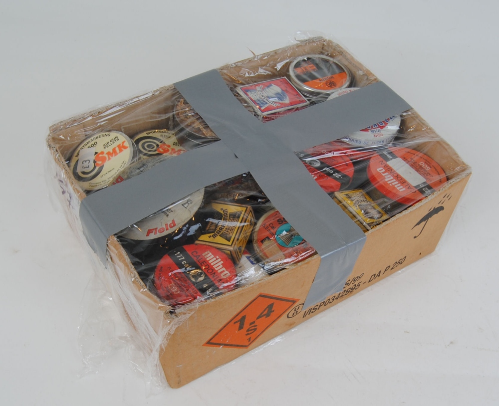 Box of collectors air pellet tins