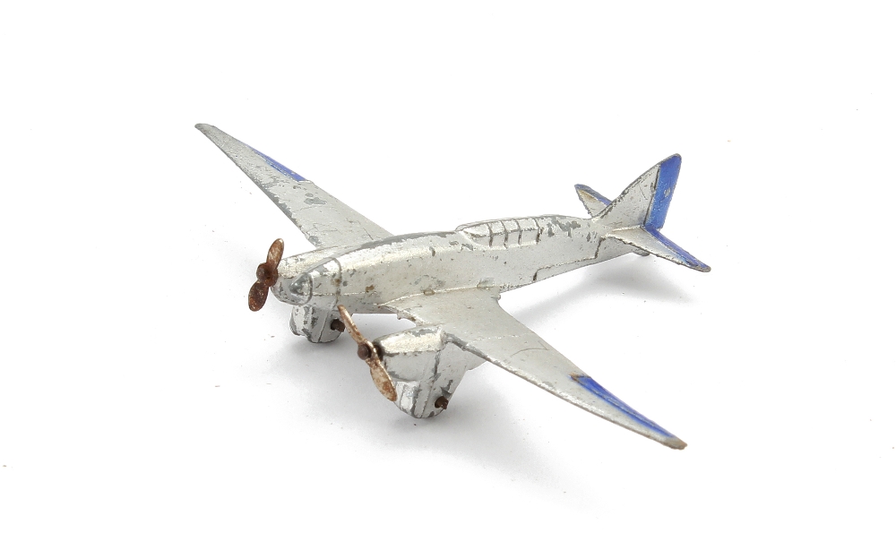 A Dinky Toys Pre-War 60g De Havilland Comet, in silver with blue detail, G-VG, light wear and some