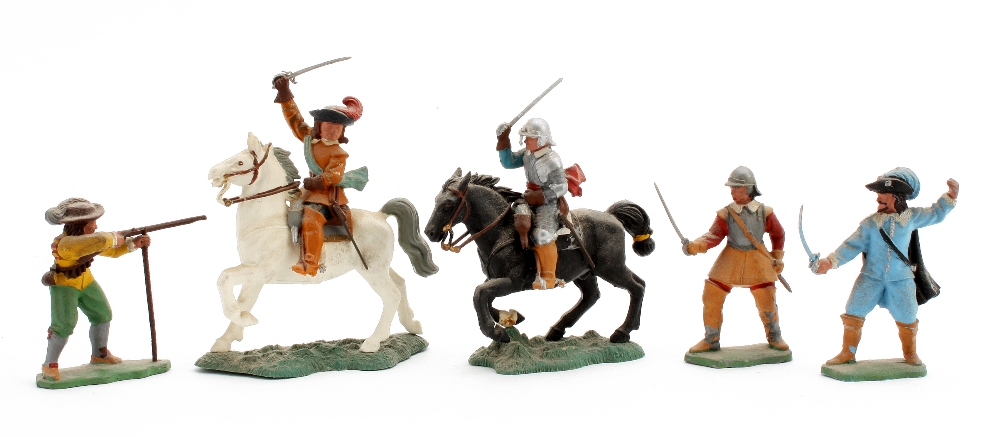 Britains / Herald English Civil War series, mounted Roundhead and Royalist Cavalier, Royalist