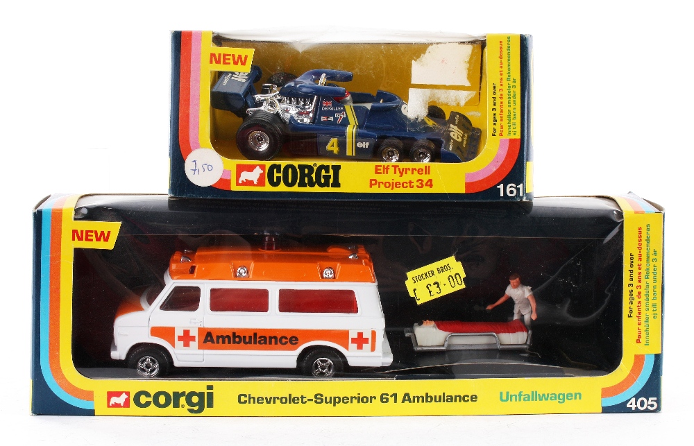 1970s-80s Corgi Toys, in­cluding 405 Chevrolet-Superior 61 Ambulance, 1169 Guinness Tanker, 1109