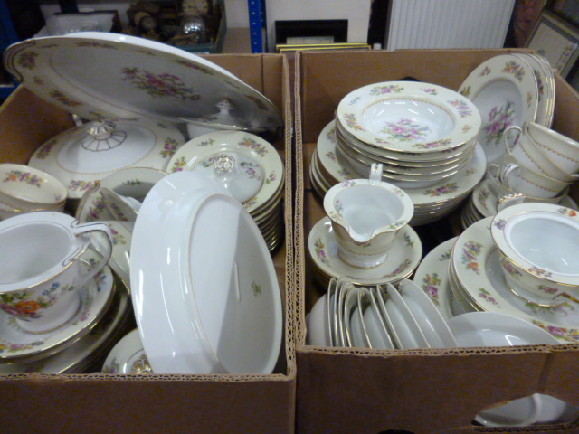 An extensive Japanese porcelain service with Rose China pattern, stamped `occupied japan`
