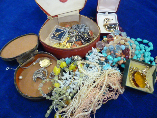 A collection of costume jewellery including bead necklaces and more (qty)