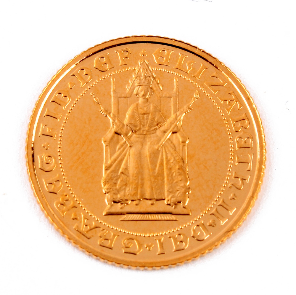 A commemorative half sovereign gold coin, the Royal Mint issued and box coin celebrating the 500th