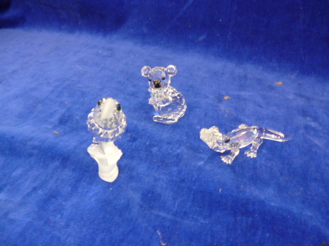 Three Swarowski Silver Crystal figures with original boxes (3) NO LIVE BIDDING FOR THIS SALE