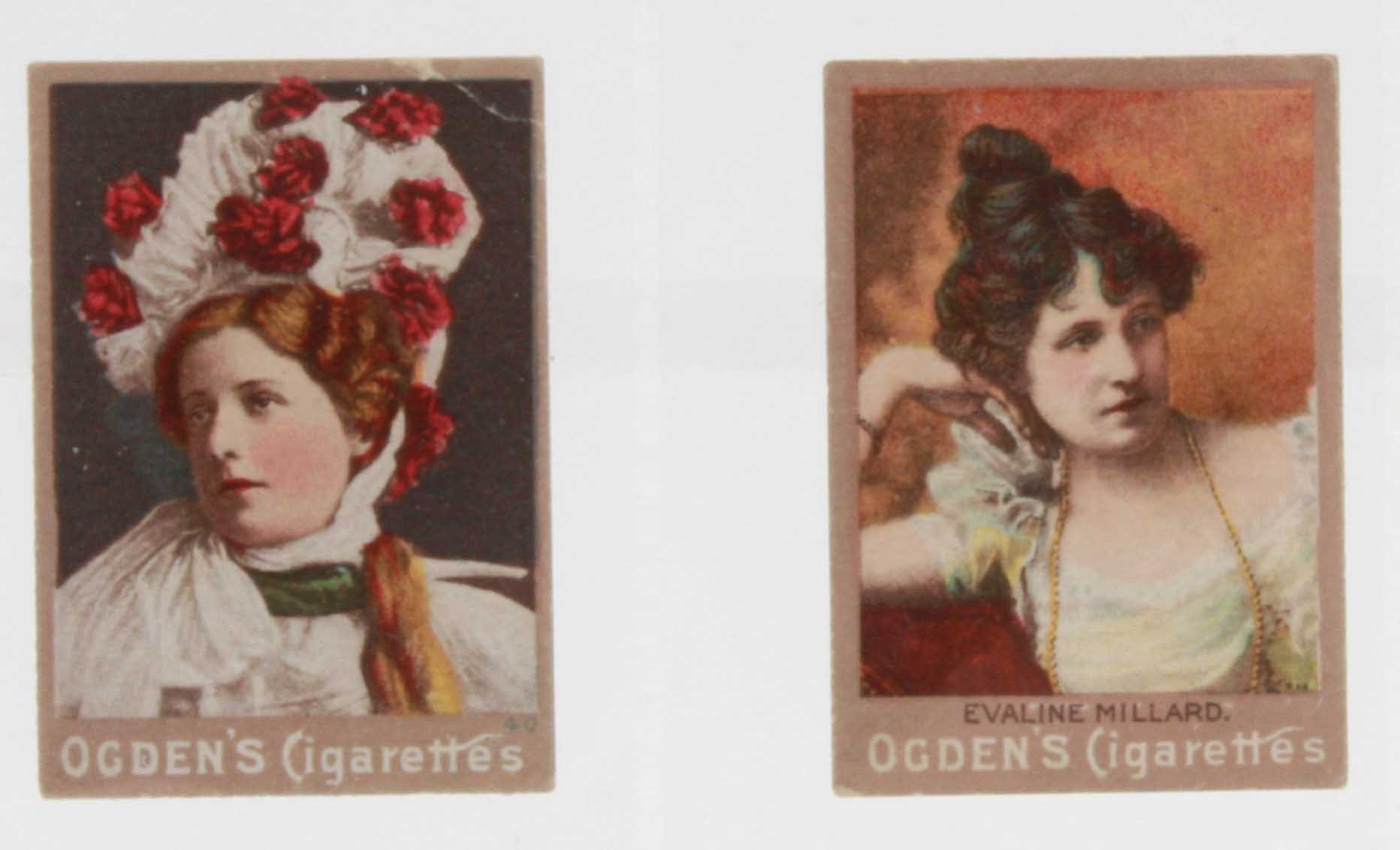 Cigarette cards, Ogden`s, Miniature Playing Cards `K` size (Actresses) (13/52) & Beauty Backs (6/52)