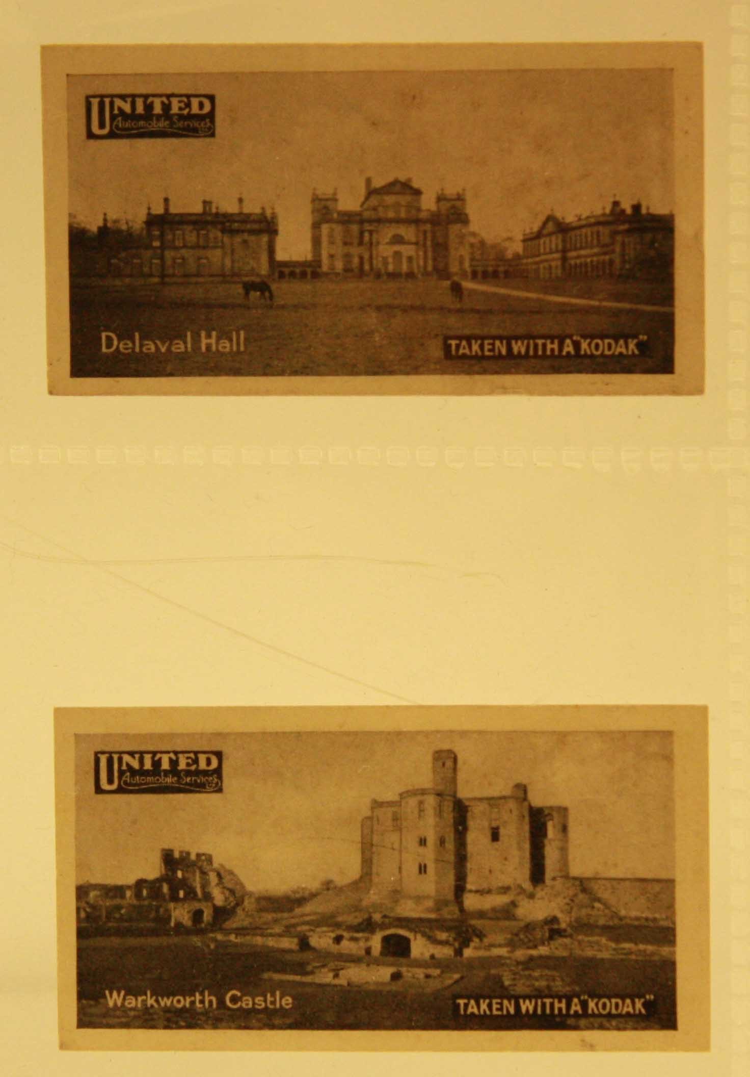 Trade cards, United Automobile Services, Castles, Series No 1, (set, 25 cards) (gen gd)